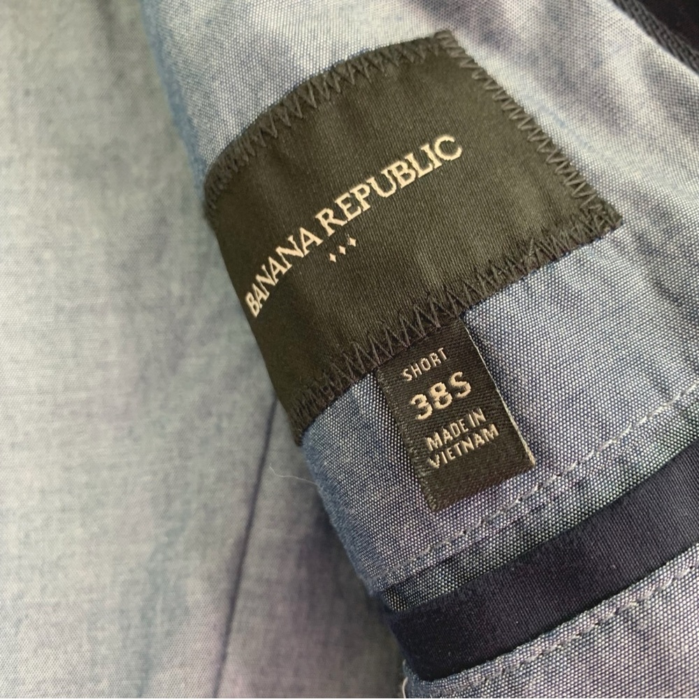 Banana Republic size 38 short chino sport coat blazer in navy blue - Picture 11 of 15